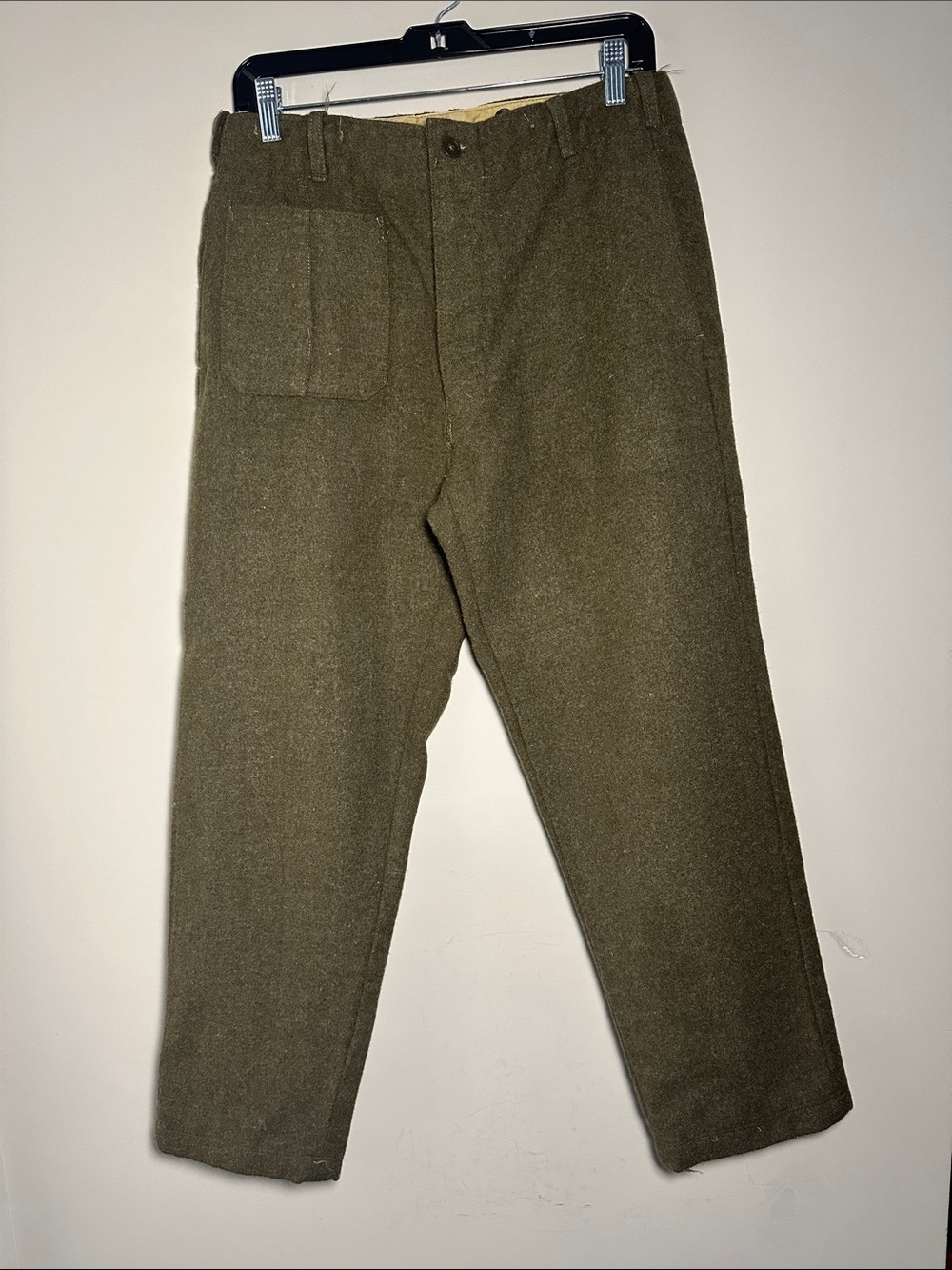 Boy Scouts vintage 1960s Men's Olive Green Wool 30x27 Casual Trousers